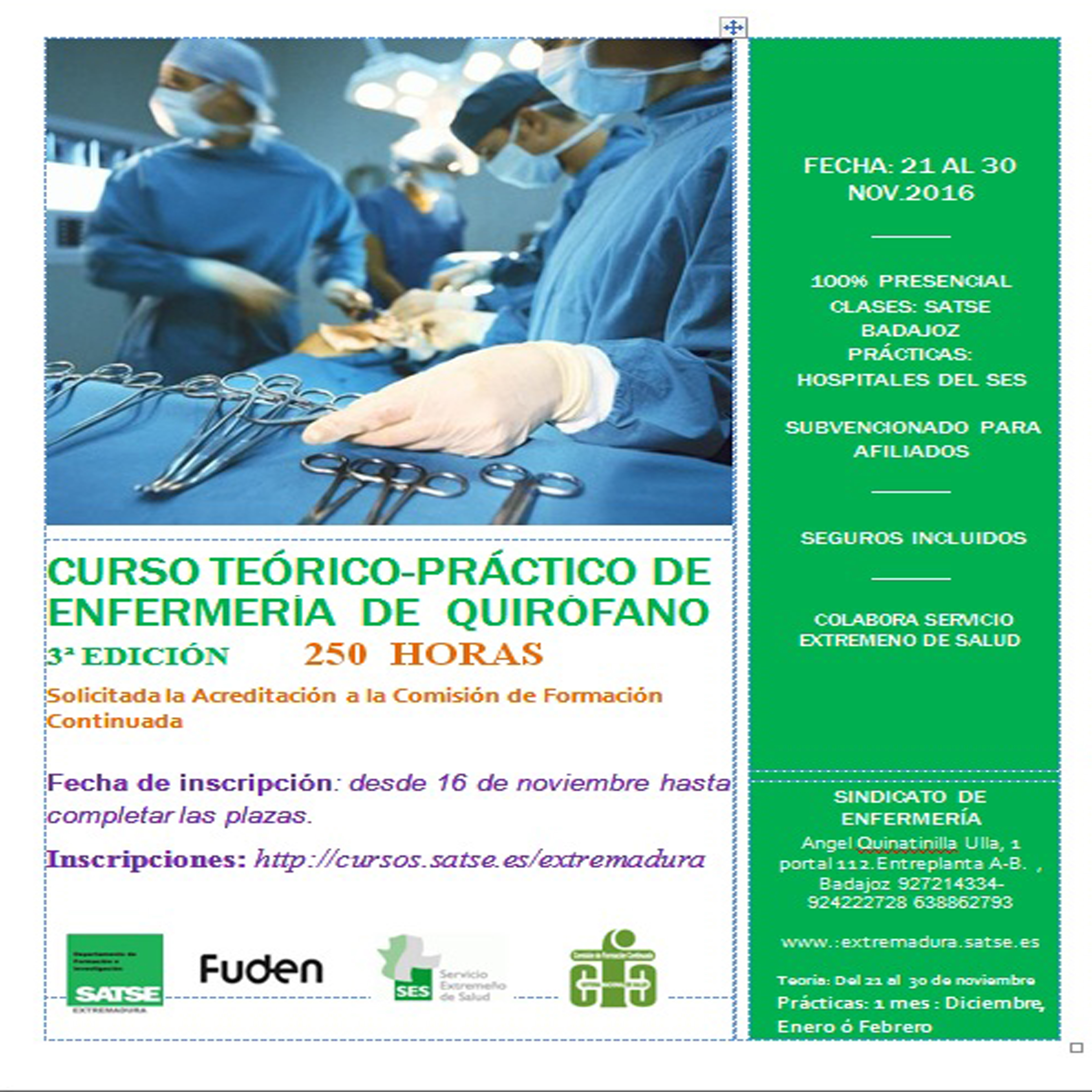Cartel 3ª edición quirófano (Badajoz)